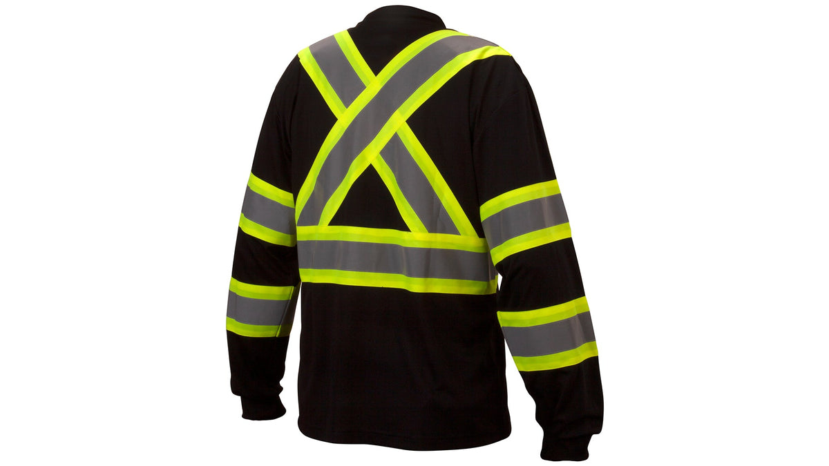 Pyramex Hi-Vis Long Sleeve T-Shirt_Black - Work World - Workwear, Work Boots, Safety Gear