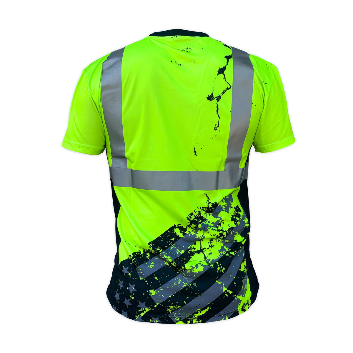 SafetyShirtz Men&#39;s SS360° American Grit Class 2 Short Sleeve Safety T-Shirt_Hi-Vis Green - Work World - Workwear, Work Boots, Safety Gear