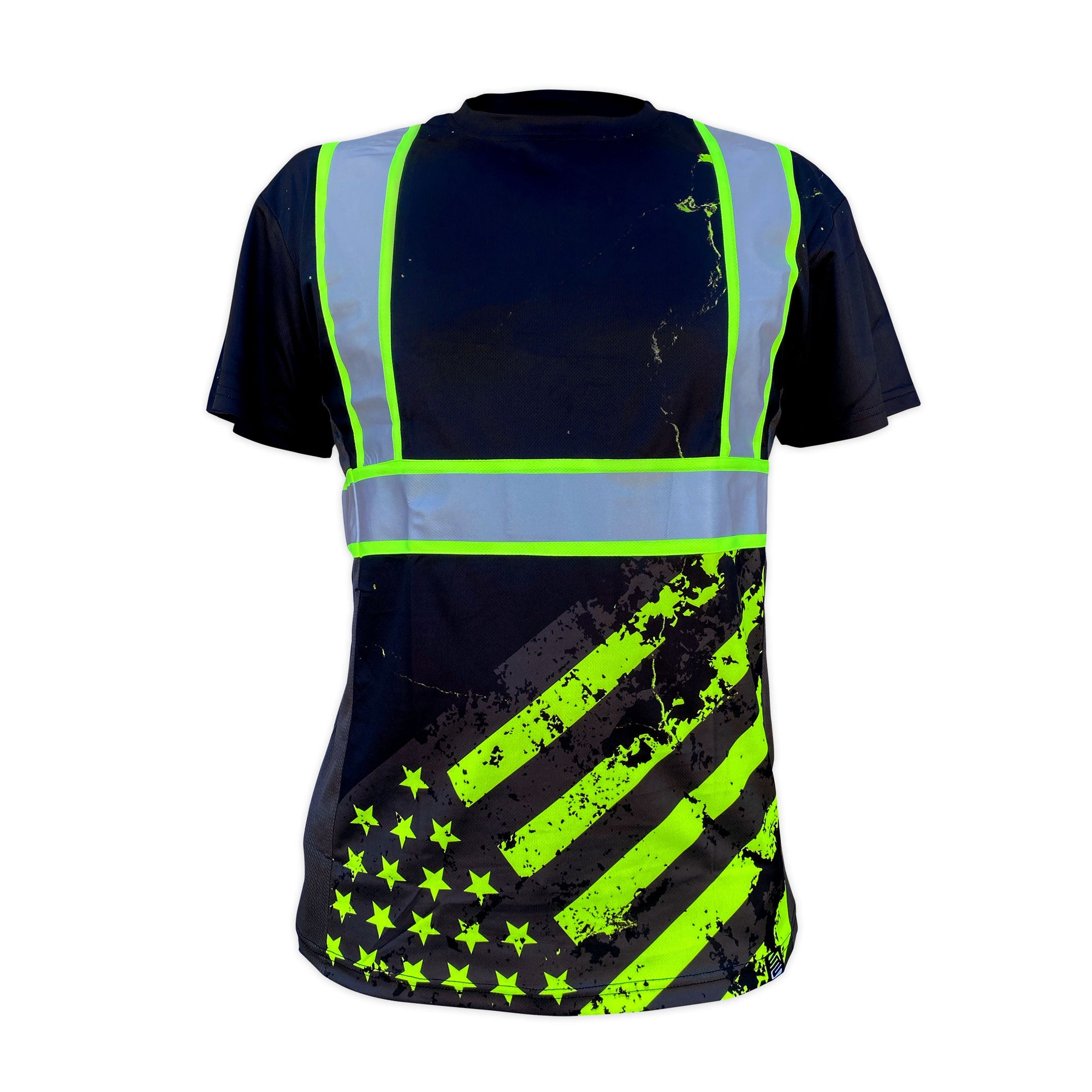 SafetyShirtz Men's SS360°American Grit Short Sleeve Safety T-Shirt_Black - Work World - Workwear, Work Boots, Safety Gear