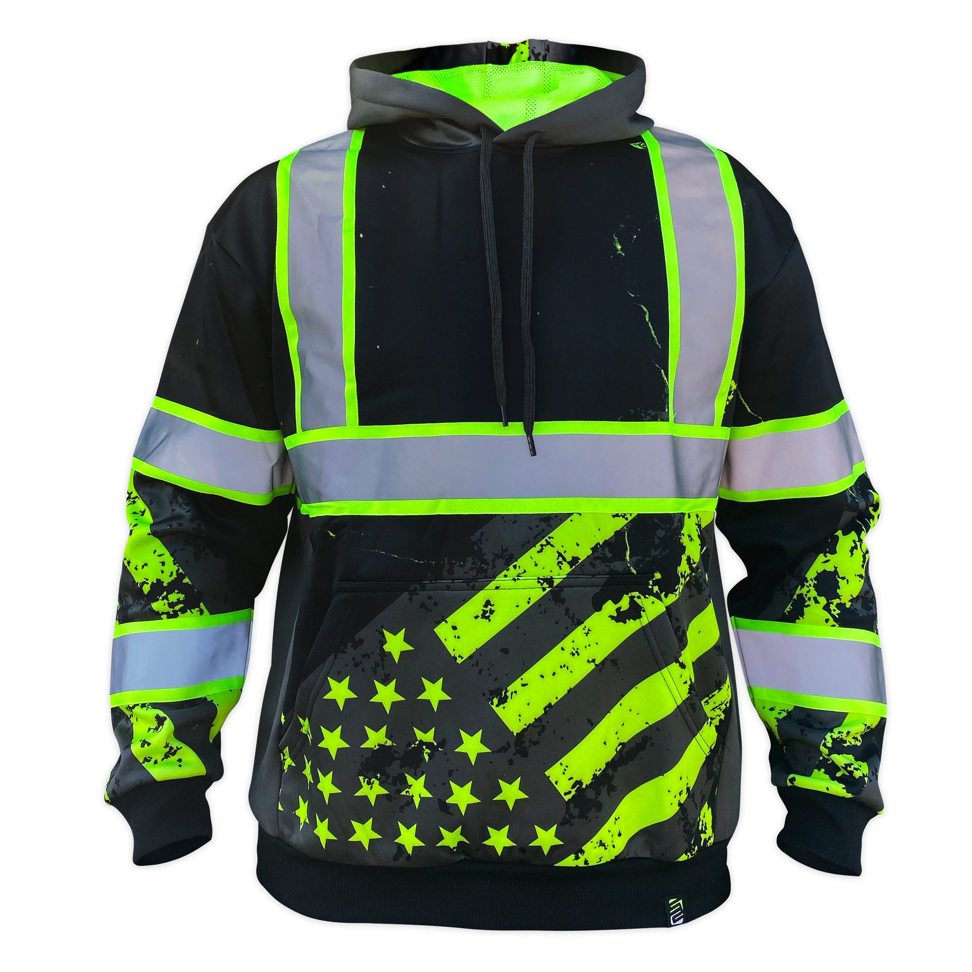 SafetyShirtz Men's SS360° American Grit Enhanced Visibility Stealth Safety Hoodie - Work World - Workwear, Work Boots, Safety Gear