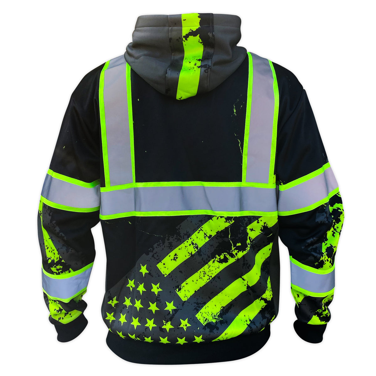 SafetyShirtz Men&#39;s SS360° American Grit Enhanced Visibility Stealth Safety Hoodie - Work World - Workwear, Work Boots, Safety Gear