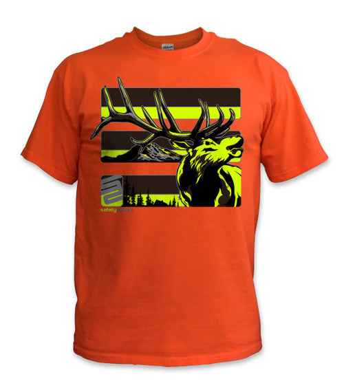 SafetyShirtz Men&#39;s Elk Graphic Short Sleeve Tee_Orange/Yellow - Work World - Workwear, Work Boots, Safety Gear