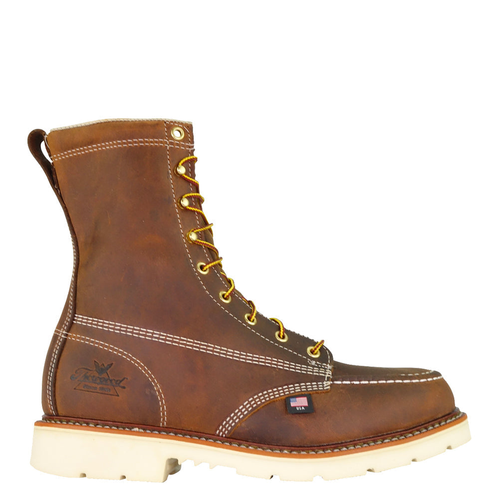 Thorogood Men's American Heritage Moc Toe 8" Steel Toe Work Boot Work Boots Thorogood Brown 10 2E