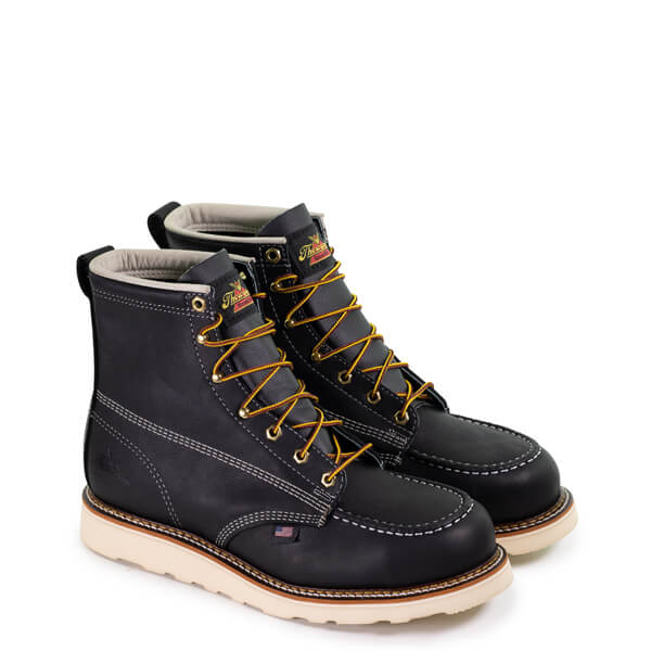 Thorogood Men&#39;s 6&quot;American Heritage Moc Toe MAXWear Wedge™ Boot_Black - Work World - Workwear, Work Boots, Safety Gear