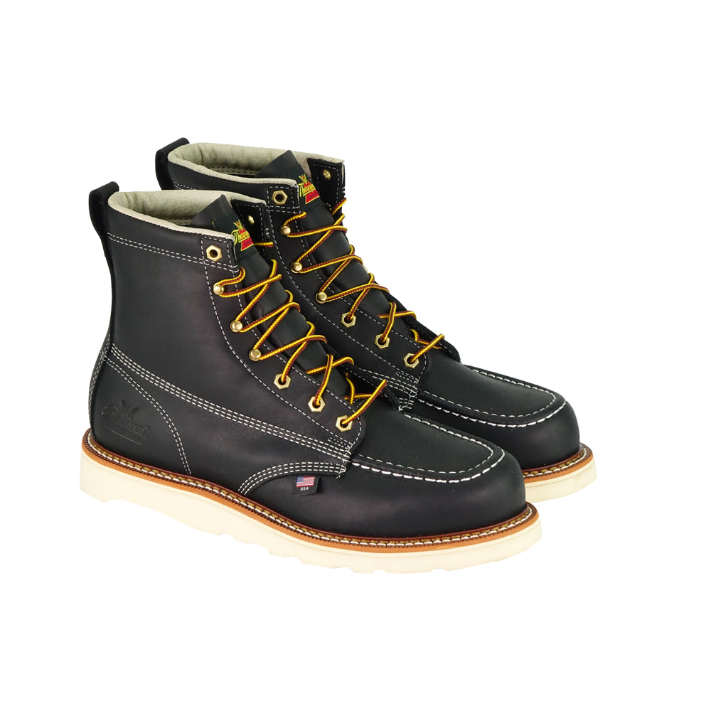 Thorogood Men&#39;s 6&quot; Moc Toe MAXWear Wedge Soft Toe Work Boot_Black - Work World - Workwear, Work Boots, Safety Gear