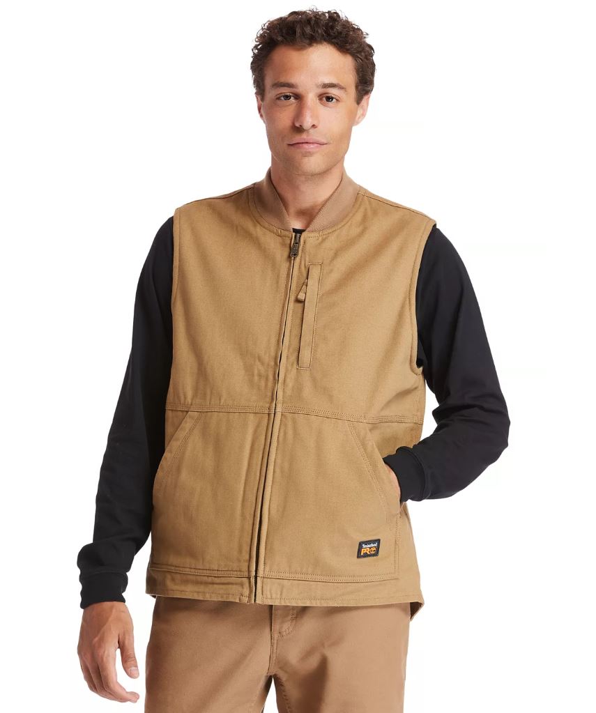 Timberland PRO Men&#39;s Gritman Fleece-Lined Canvas Vest - Work World - Workwear, Work Boots, Safety Gear
