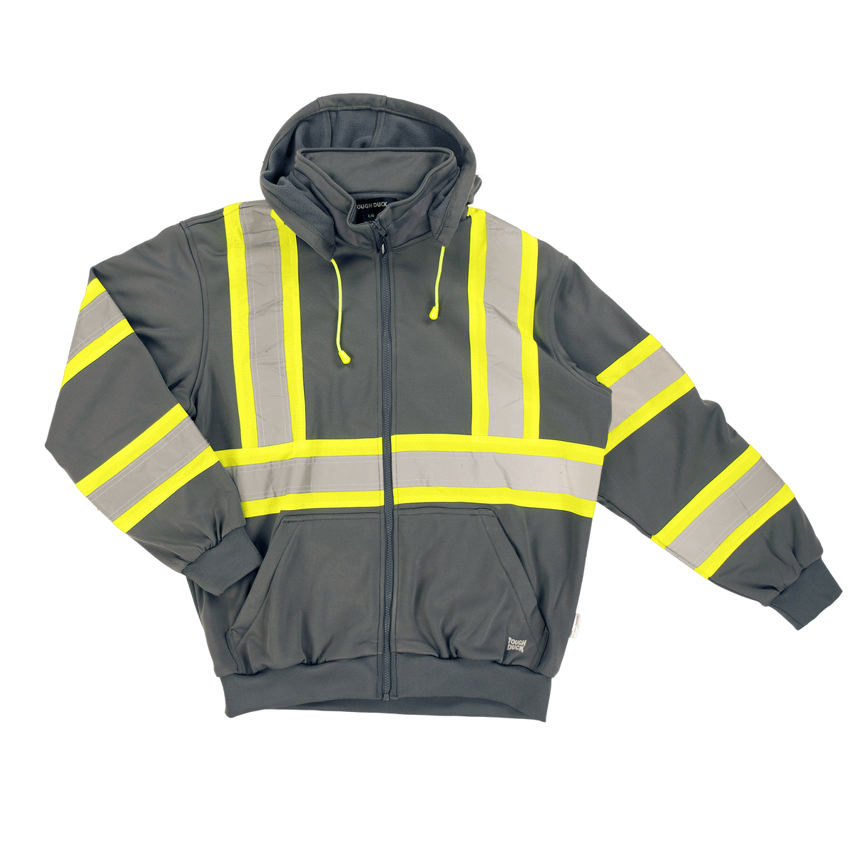 Tough Duck Men&#39;s Unlined C1 Hi-Vis Full-Zip Safety Hoodie - Work World - Workwear, Work Boots, Safety Gear