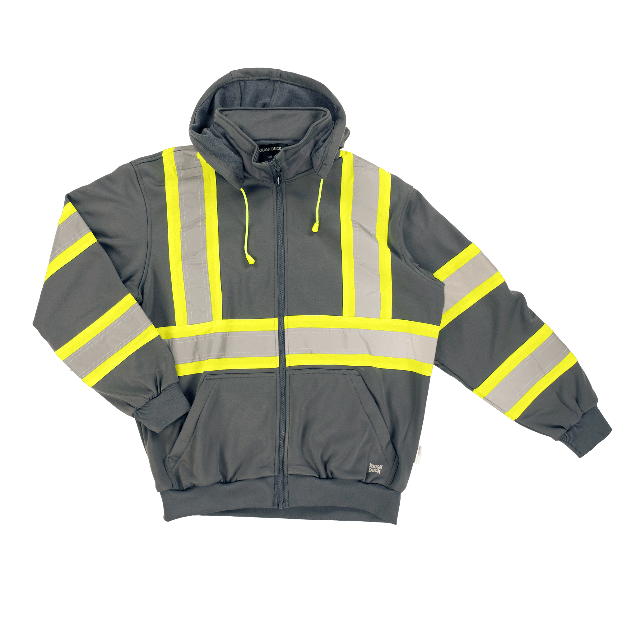 Tough Duck Men's Unlined C1 Hi-Vis Full-Zip Safety Hoodie - Work World - Workwear, Work Boots, Safety Gear