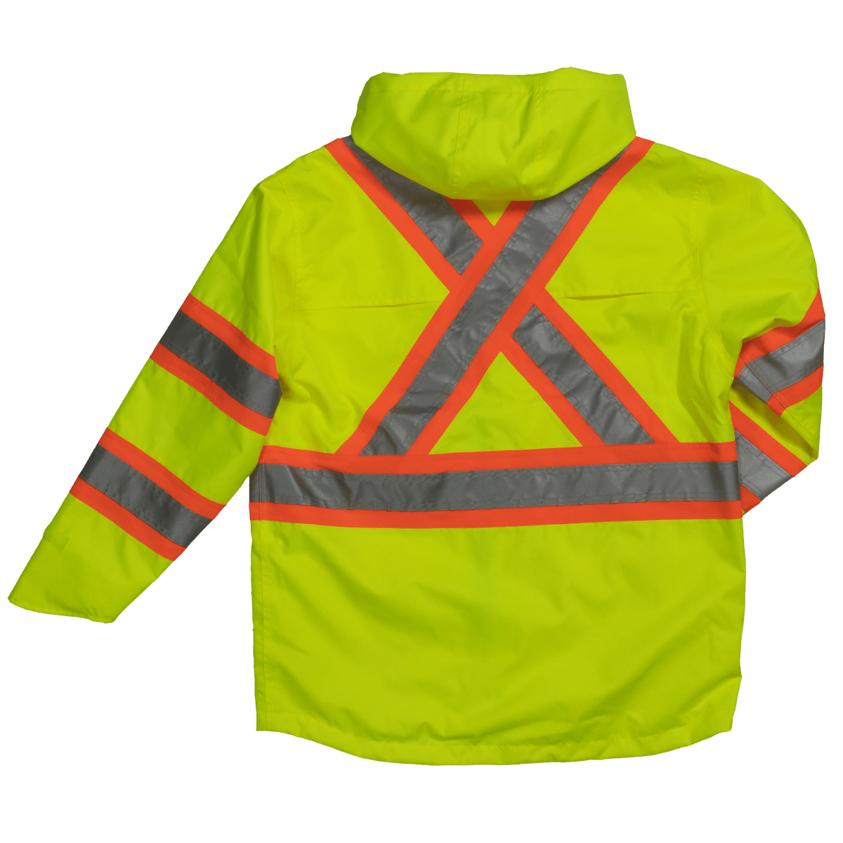 Tough Duck C3 Hi-Vis Waterproof Snap-Front Safety Rain Jacket Jackets & Coats Tough Duck