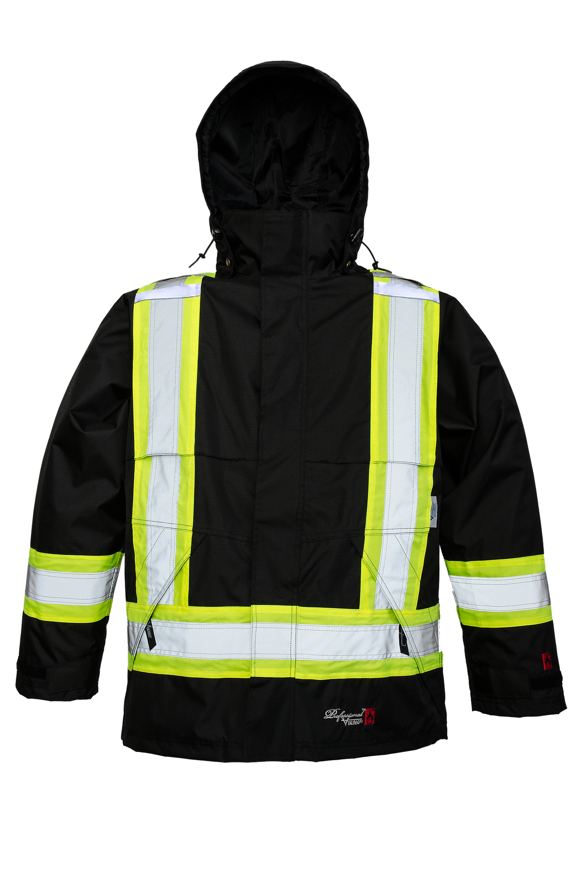 Viking Men&#39;s Professional® Journeyman Hi-Vis Class 1 Waterproof FR Trilobal Rip-Stop Hooded Jacket - Work World - Workwear, Work Boots, Safety Gear