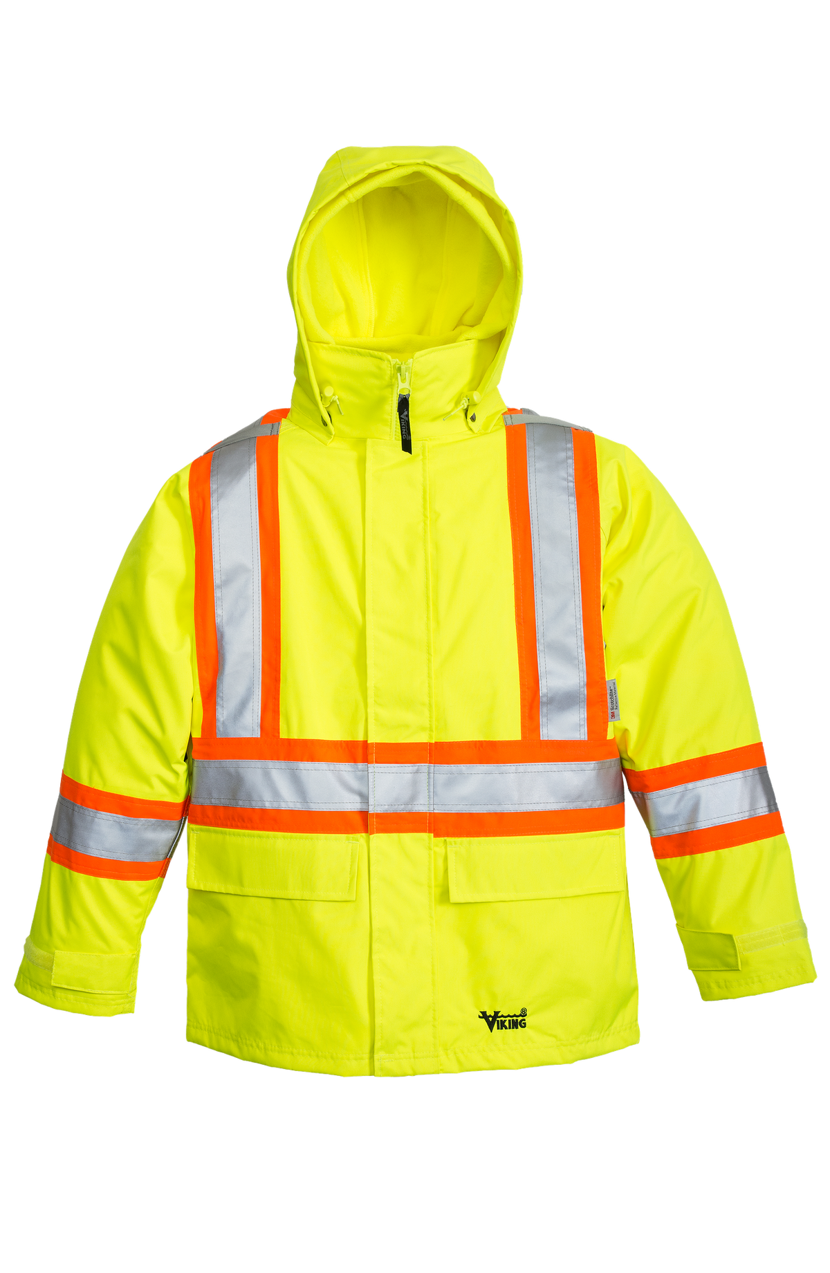 Viking® Men&#39;s Journeyman Hi-Vis Class 3 Waterproof Tri-Zone Hooded Jacket - Work World - Workwear, Work Boots, Safety Gear