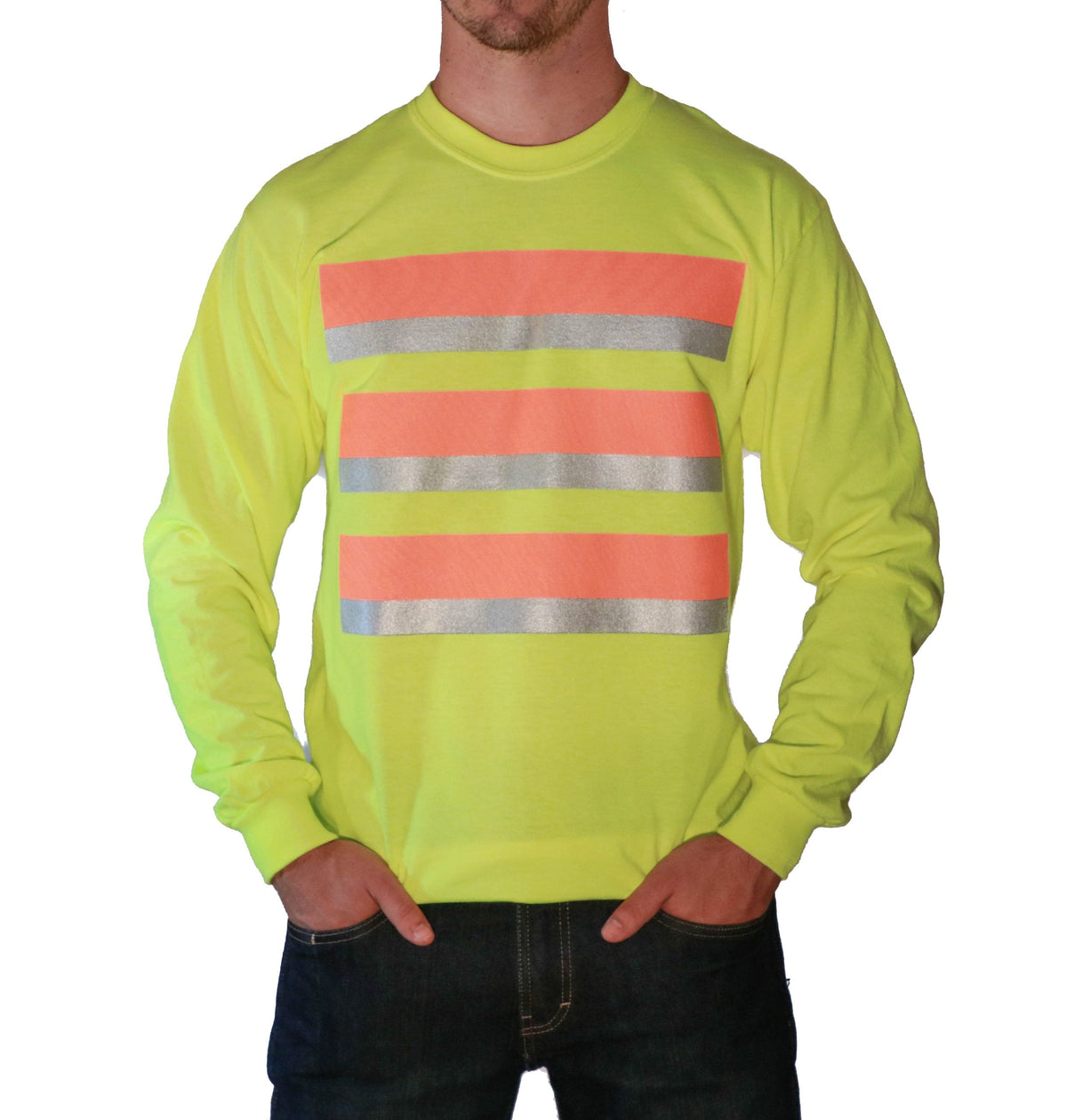 Whistle Workwear Safety Long Sleeve T-Shirt_Yellow Long Sleeve T-Shirts Whistle Workwear Safety Green 2XL Reg